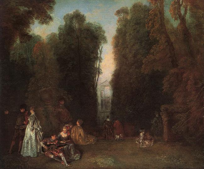 Jean-Antoine Watteau View through the trees in the Park of Pierre Crozat oil painting picture
